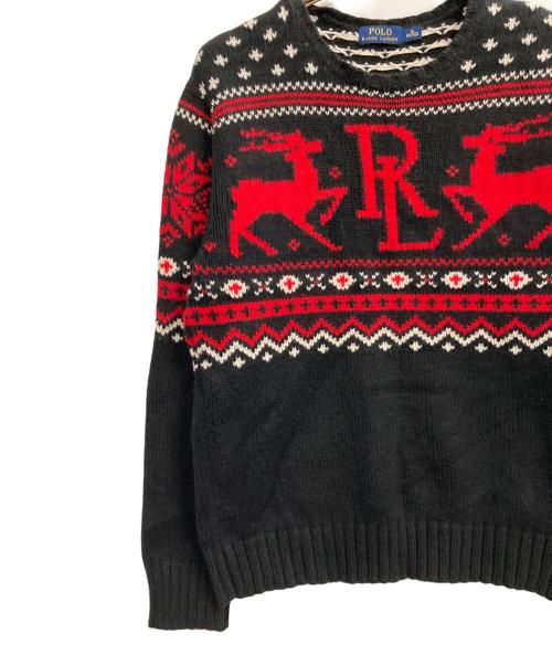 POLO RALPH LAUREN（ポロ・ラルフローレン）POLO RALPH LAUREN (ポロ・ラルフローレン) ノルディック柄ニット ブラック サイズ:Mの古着・服飾アイテム