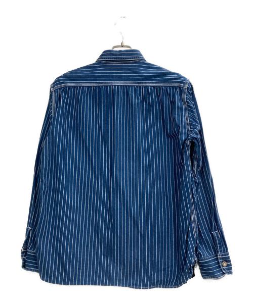 MOMOTARO JEANS（桃太郎ジーンズ）MOMOTARO JEANS (桃太郎ジーンズ) 丸襟チンスト付ウォバッシュシャツ ブルー サイズ:42の古着・服飾アイテム