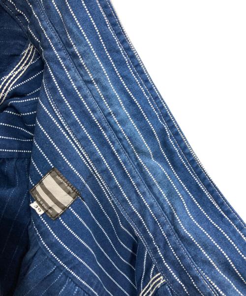 MOMOTARO JEANS（桃太郎ジーンズ）MOMOTARO JEANS (桃太郎ジーンズ) 丸襟チンスト付ウォバッシュシャツ ブルー サイズ:42の古着・服飾アイテム