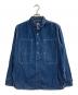MOMOTARO JEANS（桃太郎ジーンズ）の古着「丸襟チンスト付ウォバッシュシャツ」｜ブルー
