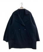 SLOBE IENAスローブ イエナ）の古着「souple wool ダブルフェイスミドルコート」｜ネイビー