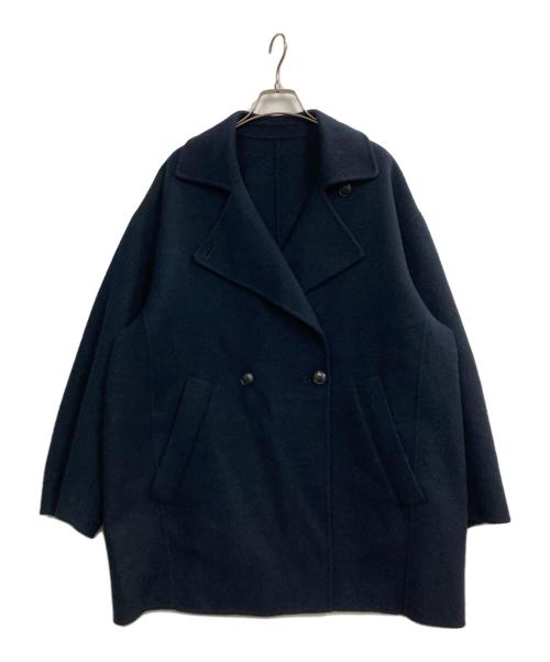 SLOBE IENA（スローブ イエナ）SLOBE IENA (スローブ イエナ) souple wool ダブルフェイスミドルコート ネイビー サイズ:記載なし（実寸サイズを参照ください）の古着・服飾アイテム