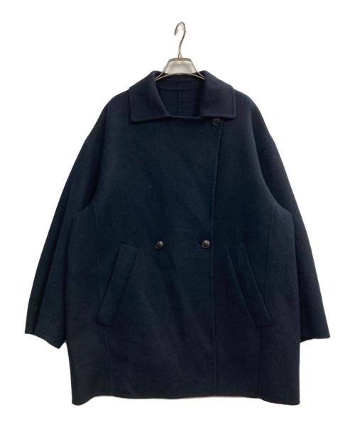 SLOBE IENA（スローブ イエナ）SLOBE IENA (スローブ イエナ) souple wool ダブルフェイスミドルコート ネイビー サイズ:記載なし（実寸サイズを参照ください）の古着・服飾アイテム