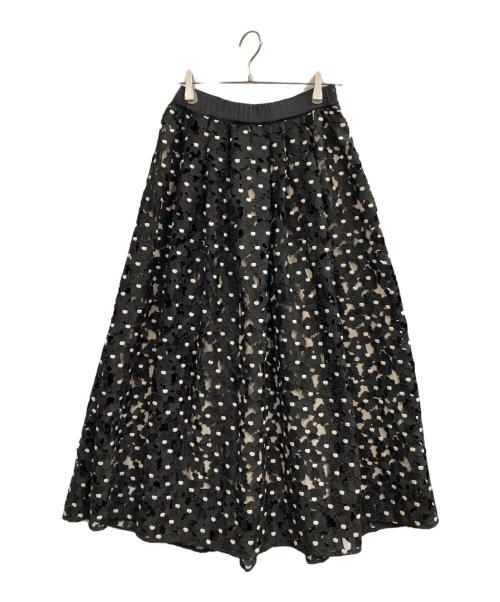 CORCOVADO（コルコバード）CORCOVADO (コルコバード) フラワーカッティングフレアスカート ブラック サイズ:38の古着・服飾アイテム