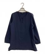 theoryセオリー）の古着「SLIT FRONT BLOUSE」｜ネイビー