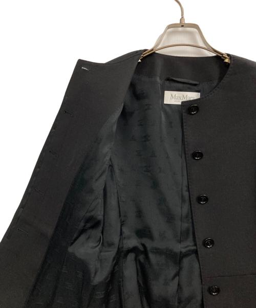 MaxMara（マックスマーラ）MaxMara (マックスマーラ) ノーカラージャケット ブラック サイズ:38の古着・服飾アイテム