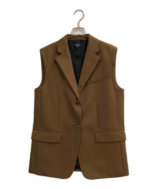 theory（セオリー）theory (セオリー) Wool Hopsack Boxy Vest ブラウン サイズ:2の古着・服飾アイテム