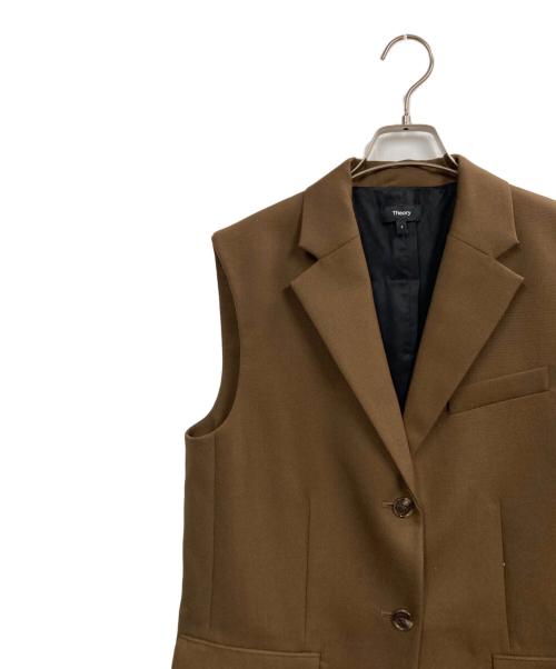 theory（セオリー）theory (セオリー) Wool Hopsack Boxy Vest ブラウン サイズ:2の古着・服飾アイテム