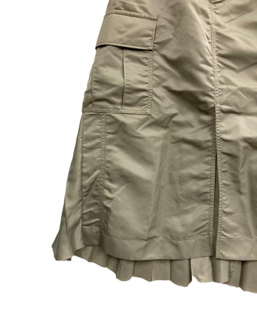 sacai（サカイ）sacai (サカイ) Nylon Twill docking Skirt グリーン サイズ:2の古着・服飾アイテム