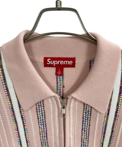 SUPREME（シュプリーム）Supreme (シュプリーム) 24AW Speckle Stripe Zip Up Cardigan ピンク サイズ:Ｌの古着・服飾アイテム