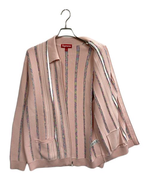 SUPREME（シュプリーム）Supreme (シュプリーム) 24AW Speckle Stripe Zip Up Cardigan ピンク サイズ:Ｌの古着・服飾アイテム