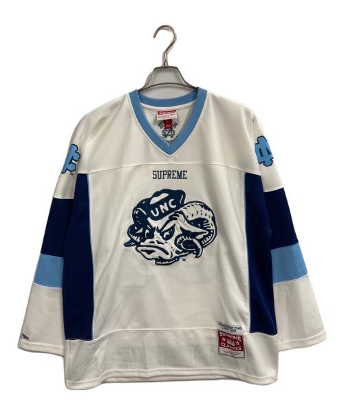 SUPREME（シュプリーム）Supreme (シュプリーム) MITCHELL & NESS (ミッチェルアンドネス) 24AW NCAA Hockey Jersey ホワイト×ブルー サイズ:Lの古着・服飾アイテム