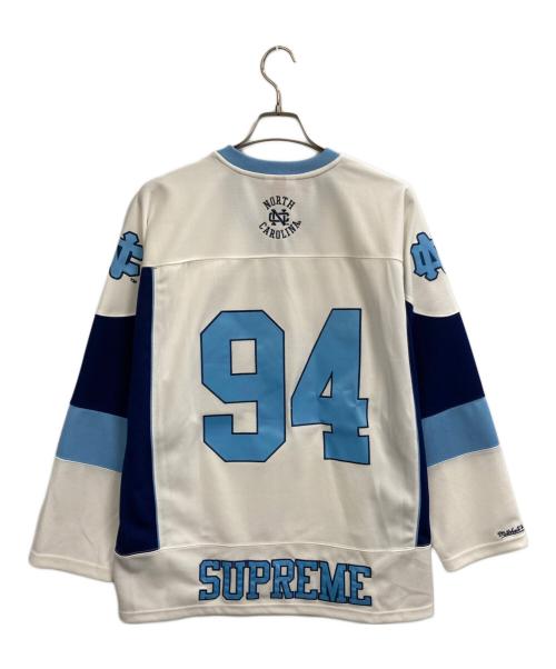 SUPREME（シュプリーム）Supreme (シュプリーム) MITCHELL & NESS (ミッチェルアンドネス) 24AW NCAA Hockey Jersey ホワイト×ブルー サイズ:Lの古着・服飾アイテム