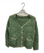 AURALEEオーラリー）の古着「SILK WOOL CAMEL MIX KNIT CARDIGAN」｜グリーン