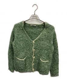 AURALEE（オーラリー）の古着「SILK WOOL CAMEL MIX KNIT CARDIGAN」｜グリーン