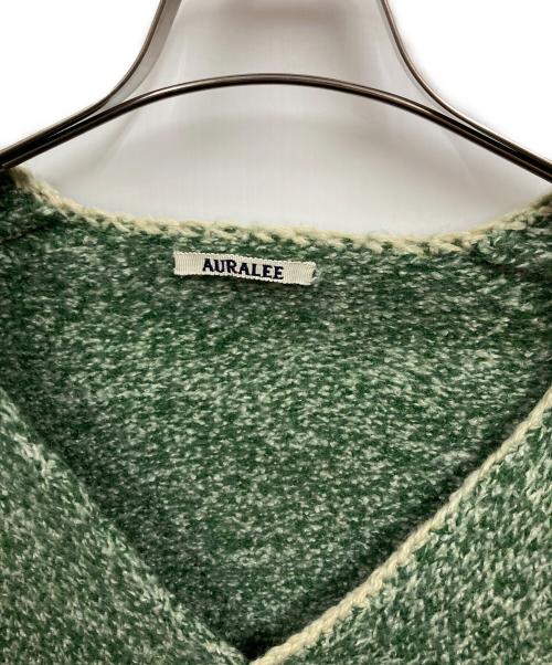 AURALEE（オーラリー）AURALEE (オーラリー) SILK WOOL CAMEL MIX KNIT CARDIGAN グリーン サイズ:4の古着・服飾アイテム