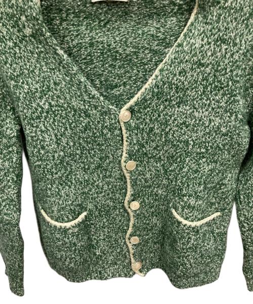 AURALEE（オーラリー）AURALEE (オーラリー) SILK WOOL CAMEL MIX KNIT CARDIGAN グリーン サイズ:4の古着・服飾アイテム