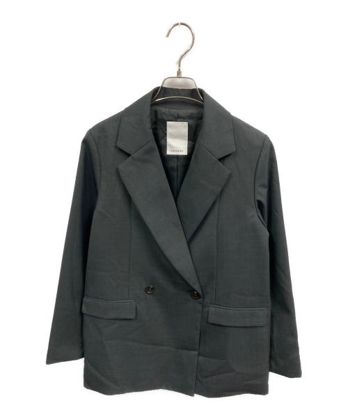 SHENERY（シーナリー）SHENERY (シーナリー) ビッグラペルダブルテーラードジャケット グレー サイズ:36の古着・服飾アイテム