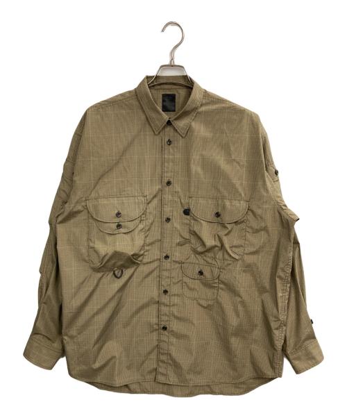 DAIWA PIER39（ダイワ ピア39）DAIWA PIER39 (ダイワ ピア39) CHECK SAFARI SHIRT ブラウン サイズ:Lの古着・服飾アイテム
