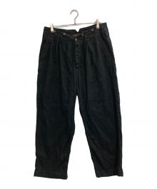 gurank（グランク）の古着「コットンリネンサージ Gスリック パンツ」｜ブラック