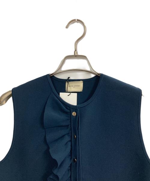 UNITED ARROWS TOKYO（ユナイテッドアローズトウキョウ）UNITED ARROWS TOKYO (ユナイテッドアローズトウキョウ) フリルニットベスト ネイビー サイズ:FREE 未使用品の古着・服飾アイテム