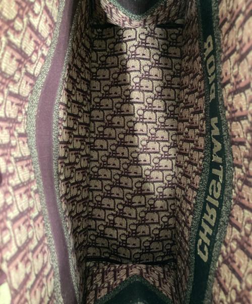 Christian Dior（クリスチャン ディオール）Christian Dior (クリスチャン ディオール) ブックトートバッグ ボルドー・ベージュの古着・服飾アイテム