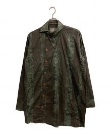 Vivienne Westwood man（ヴィヴィアン ウェストウッド マン）の古着「“アニマルプロテクション” ビッグ オジークラークシャツ」｜ブラウン×グリーン