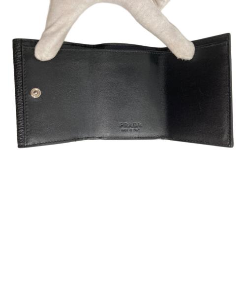 PRADA（プラダ）PRADA (プラダ) ヴィッテロダイノレザー ミニ財布 ブラックの古着・服飾アイテム