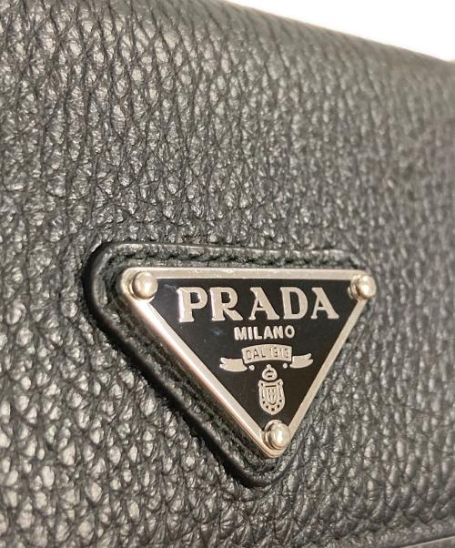 PRADA（プラダ）PRADA (プラダ) ヴィッテロダイノレザー ミニ財布 ブラックの古着・服飾アイテム