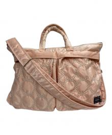 PORTER×mina perhonen（ポーター×ミナ ペルホネン）の古着「2WAY SHORT HELMETBAG」｜ピンク