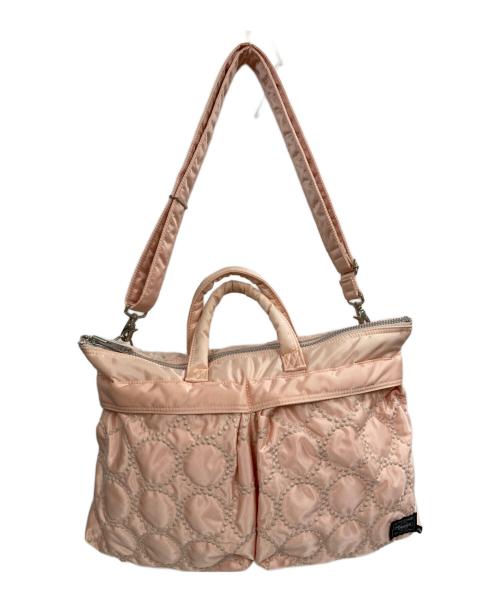 PORTER（ポーター）PORTER (ポーター) mina perhonen (ミナ ペルホネン) 2WAY SHORT HELMETBAG ピンクの古着・服飾アイテム