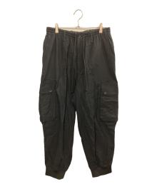 GROUND Y（グラウンドワイ）の古着「25SS Cotton Twill Standard Ribbed Hem Cargo/コットンツイル スタンダード 裾リブ カーゴ」｜ブラック