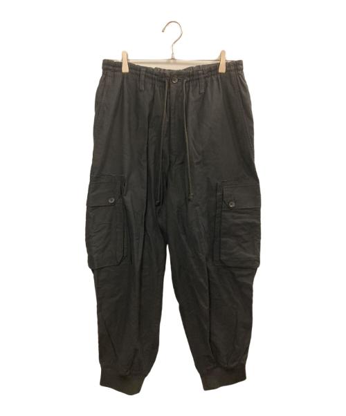GROUND Y（グラウンドワイ）GROUND Y (グラウンドワイ) 25SS Cotton Twill Standard Ribbed Hem Cargo/コットンツイル スタンダード 裾リブ カーゴ ブラック サイズ:3の古着・服飾アイテム