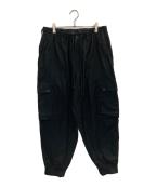 GROUND Yグラウンドワイ）の古着「25SS Cotton Twill Standard Ribbed Hem Cargo/コットンツイル スタンダード 裾リブ カーゴ」｜ブラック