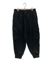 GROUND Y（グラウンドワイ）の古着「25SS Cotton Twill Standard Ribbed Hem Cargo/コットンツイル スタンダード 裾リブ カーゴ」｜ブラック