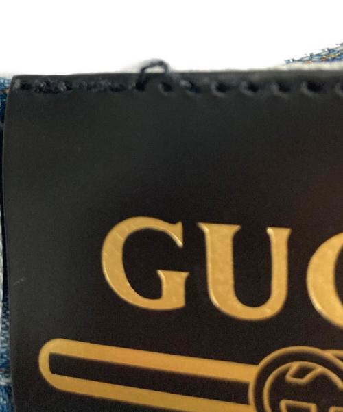 GUCCI（グッチ）GUCCI (グッチ) バック刺繍デザインデニムパンツ ブルー サイズ:32の古着・服飾アイテム