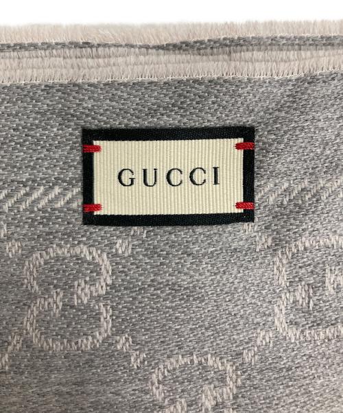 GUCCI（グッチ）GUCCI (グッチ) GGパターン ウール ストール グレー サイズ:48×180の古着・服飾アイテム