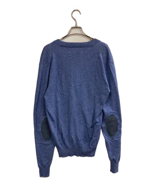 Maison Margiela（メゾンマルジェラ）Maison Margiela (メゾンマルジェラ) エルボパッチカーディガン ブルー サイズ:Sの古着・服飾アイテム