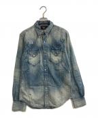 RRLダブルアールエル）の古着「REPAIRED DENIM WESTERN SHIRT」｜インディゴ