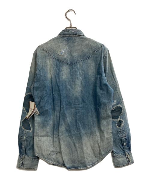 RRL（ダブルアールエル）RRL (ダブルアールエル) REPAIRED DENIM WESTERN SHIRT インディゴ サイズ:S 未使用品の古着・服飾アイテム