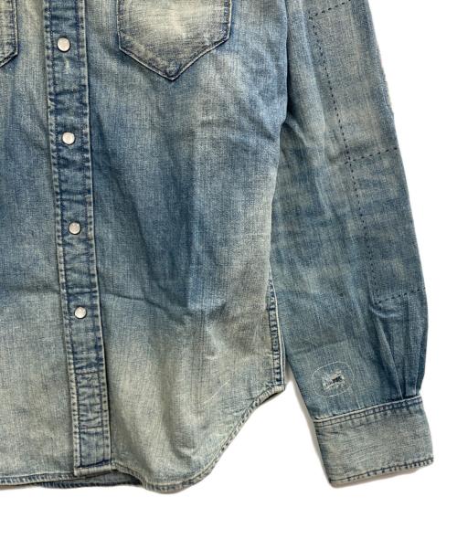 RRL（ダブルアールエル）RRL (ダブルアールエル) REPAIRED DENIM WESTERN SHIRT インディゴ サイズ:S 未使用品の古着・服飾アイテム