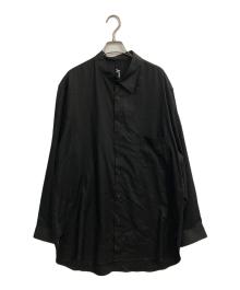 GROUND Y（グラウンドワイ）の古着「TR VIYELLA ONE SIDED COLLAR SHIRT」｜ブラック