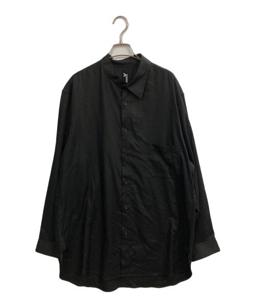 GROUND Y（グラウンドワイ）GROUND Y (グラウンドワイ) TR VIYELLA ONE SIDED COLLAR SHIRT ブラック サイズ:3の古着・服飾アイテム