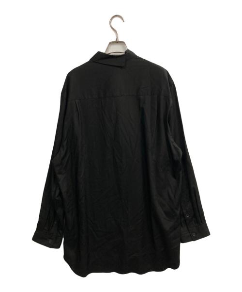 GROUND Y（グラウンドワイ）GROUND Y (グラウンドワイ) TR VIYELLA ONE SIDED COLLAR SHIRT ブラック サイズ:3の古着・服飾アイテム