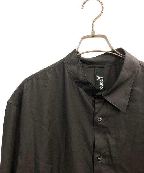 GROUND Y（グラウンドワイ）GROUND Y (グラウンドワイ) TR VIYELLA ONE SIDED COLLAR SHIRT ブラック サイズ:3の古着・服飾アイテム