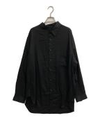 GROUND Yグラウンドワイ）の古着「TR VIYELLA ONE SIDED COLLAR SHIRT」｜ブラック
