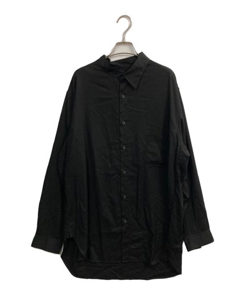 GROUND Y（グラウンドワイ）GROUND Y (グラウンドワイ) TR VIYELLA ONE SIDED COLLAR SHIRT ブラック サイズ:3の古着・服飾アイテム