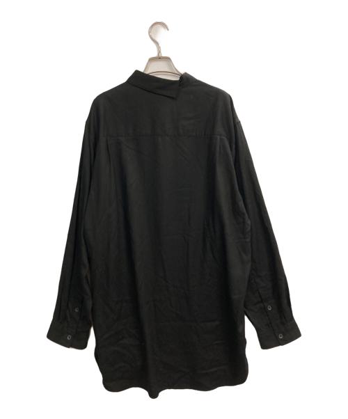 GROUND Y（グラウンドワイ）GROUND Y (グラウンドワイ) TR VIYELLA ONE SIDED COLLAR SHIRT ブラック サイズ:3の古着・服飾アイテム