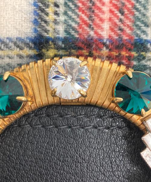 MIU MIU（ミュウミュウ）MIU MIU (ミュウミュウ) マドラスタータンチェックビジューショルダーバッグ マルチカラーの古着・服飾アイテム