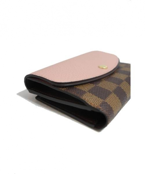LOUIS VUITTON（ルイ ヴィトン）LOUIS VUITTON (ルイヴィトン) ポルトフォイユノルマンディー/Wホック財布 ピンク×ブラウン サイズ:- ダミエの古着・服飾アイテム